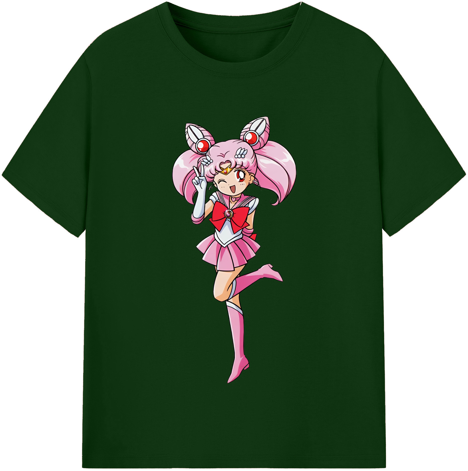 （画像用） 美少女戦士セーラームーン ちびうさ Sailor Moon Chibiusa Tsukino Usagi Small Lady Serenity 綿100％半袖Tシャツ（フロントプリント）